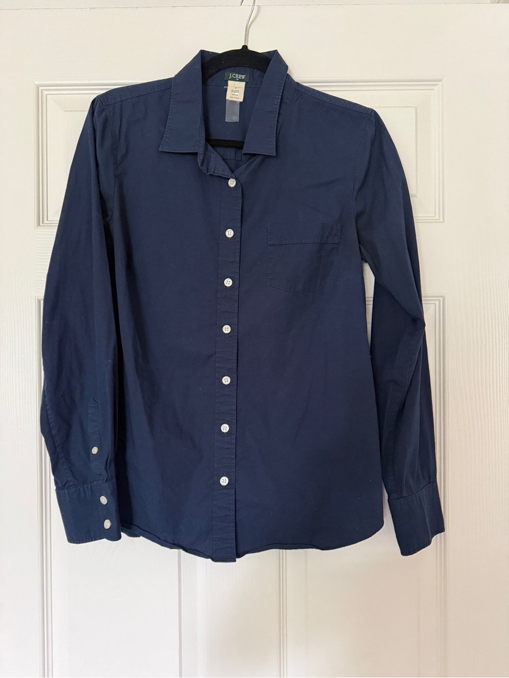 J. Crew Navy Blue Button-Down Shirt